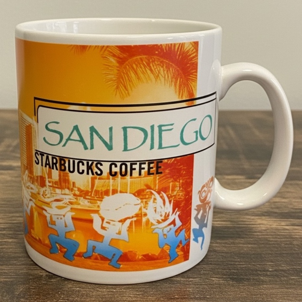 Vintage 1999 Starbucks Coffee Mug Large Ceramic 16oz San Diego California